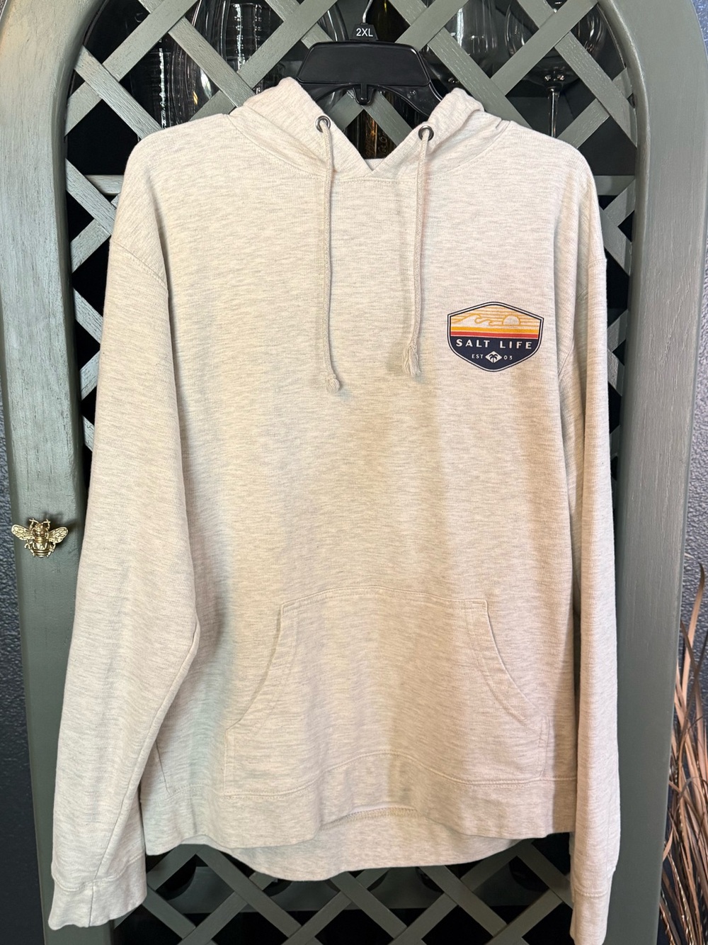 Salt Life Light Gray Pullover Hoodie with Logo Patch